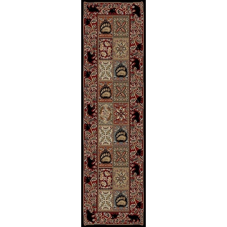 Mayberry Rug 2 ft. 3 in. x 7 ft. 7 in. American Destination Masters Lodge Ebony Area Rug AD3853 2X8